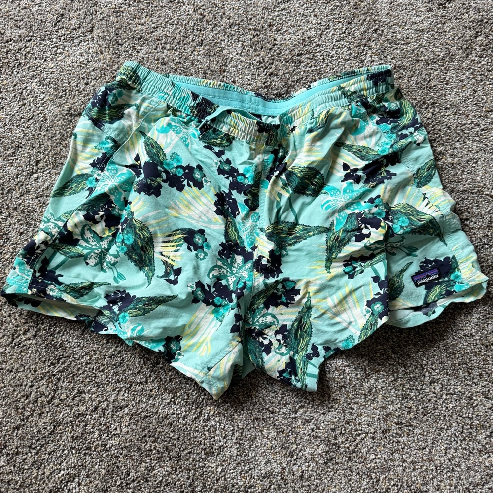 Patagonia Floral Teal Women's Baggies Shorts